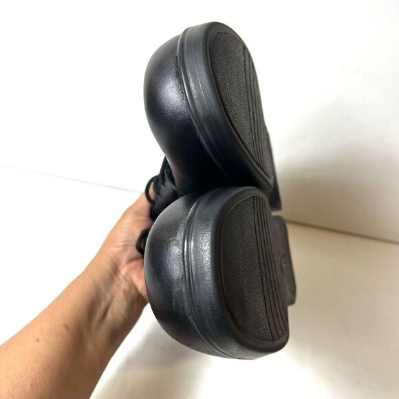 Apex Ambulator Diabetic Comfort Black Leather Shoe Men 10-11 Lace Up Women 11-12 - Picture 7 of 13